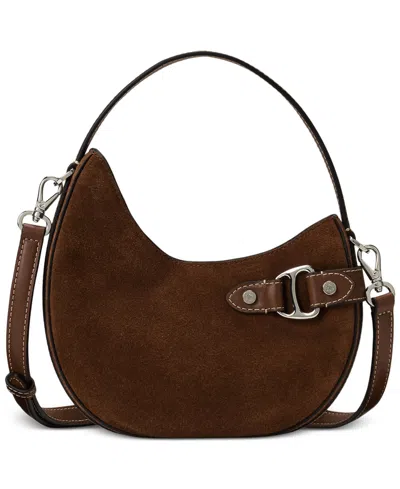 Ralph Lauren Tasha Mini Suede Crossbody Bag In Brown