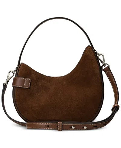 Ralph Lauren Tasha Mini Suede Crossbody Bag In Brown