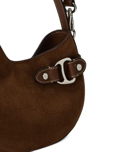 Ralph Lauren Tasha Mini Suede Crossbody Bag In Brown