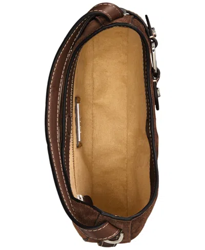 Ralph Lauren Tasha Mini Suede Crossbody Bag In Brown