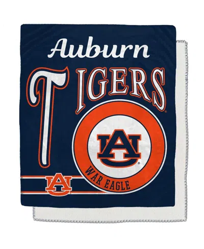 Complex Pegasus Auburn Tigers 50" X 60" Retro Emblem Flannel Fleece Sherpa Blanket In Transparent