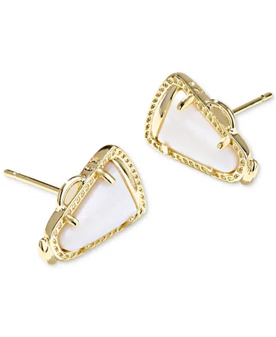 Kendra Scott Mother Of Pearl Cheer Stud Earrings In Gold