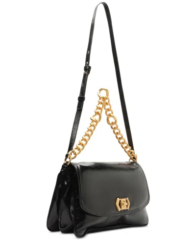 Arezzo Ivy Large Leather Crossbody In Black
