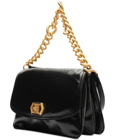 Arezzo Ivy Large Leather Crossbody In Black