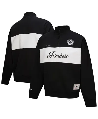 Mitchell & Ness Women's Black Oakland Raiders Quarter-zip Jacket In Black