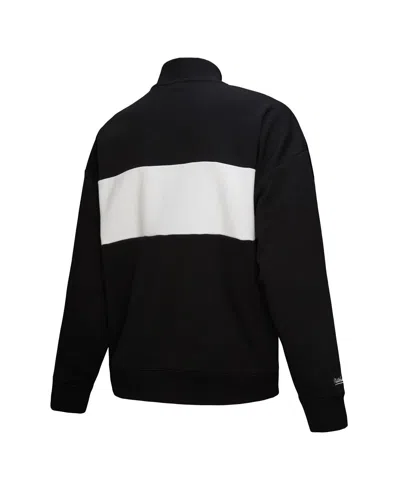 Mitchell & Ness Women's Black Oakland Raiders Quarter-zip Jacket In Black