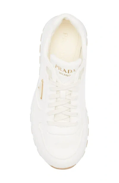 Prada Leather Sneakers In Nude