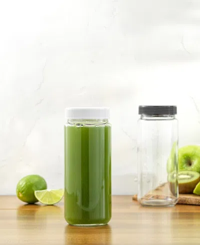 Joyjolt Glass Canning Juice Bottles With Lids, Set Of 8 In Transparent