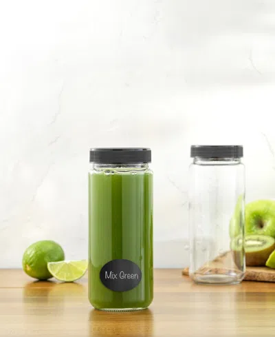 Joyjolt Glass Canning Juice Bottles With Lids, Set Of 8 In Transparent