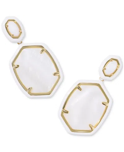 Kendra Scott Daphne Enamel Frame Drop Earrings In Gold