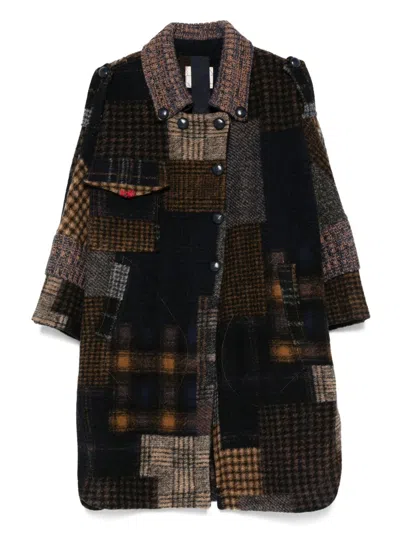 Bye Patchwork Wool Coat In Multi