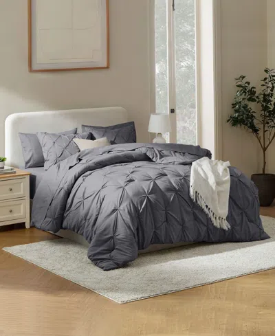 Nestl Luxury Soft Pinch Pleat 7-pc. Comforter Set, Full In Gray