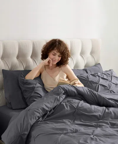 Nestl Luxury Soft Pinch Pleat 7-pc. Comforter Set, Full In Gray