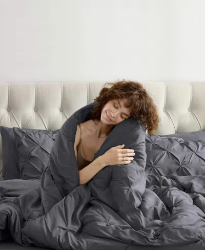 Nestl Luxury Soft Pinch Pleat 7-pc. Comforter Set, Full In Gray