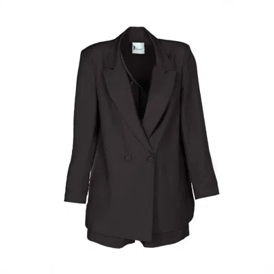 Monarh Tailored Linen-blend Shorts Suit In Black In Black