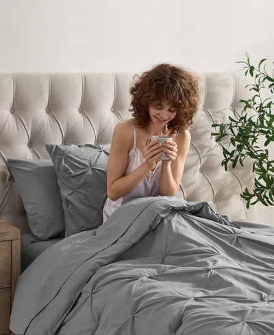 Nestl Luxury Soft Pinch Pleat 5-pc. Comforter Set, Twin Xl In Gray