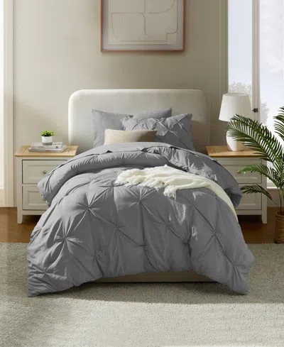 Nestl Luxury Soft Pinch Pleat 5-pc. Comforter Set, Twin Xl In Gray