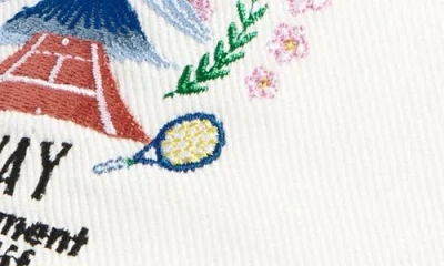 Casablanca Mens Casa Way Mountain Embroidered Cotton Baseball Cap In White