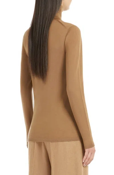 Max Mara Saluto Virgin Wool Turtleneck Sweater In Brown