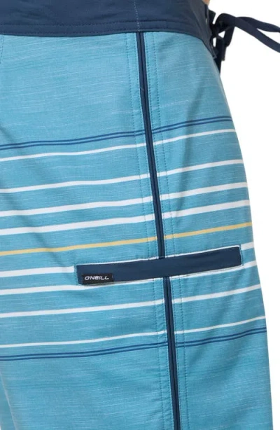 O'neill Hyperfreak Heat Stripe Swim Trunks In Gray