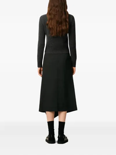 Ami Alexandre Mattiussi Black Cashmere Ami De Coeur Crewneck Sweater Grey In Gray