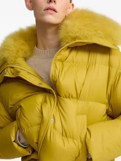 Yves Salomon Fur Insert Down Jacket Puffer Jackets Yellow In Yellow