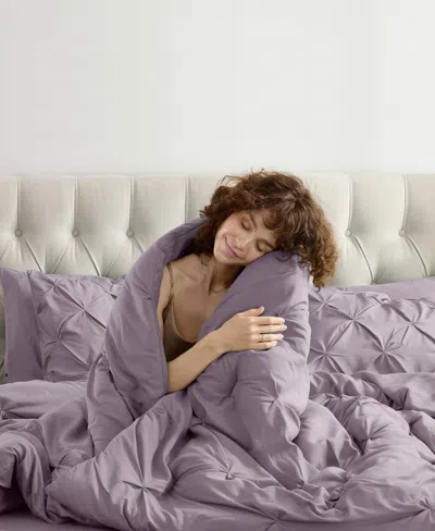 Nestl Luxury Soft Pinch Pleat 7-pc. Comforter Set, Queen In Purple