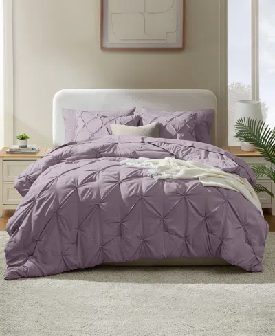 Nestl Luxury Soft Pinch Pleat 7-pc. Comforter Set, Queen In Purple