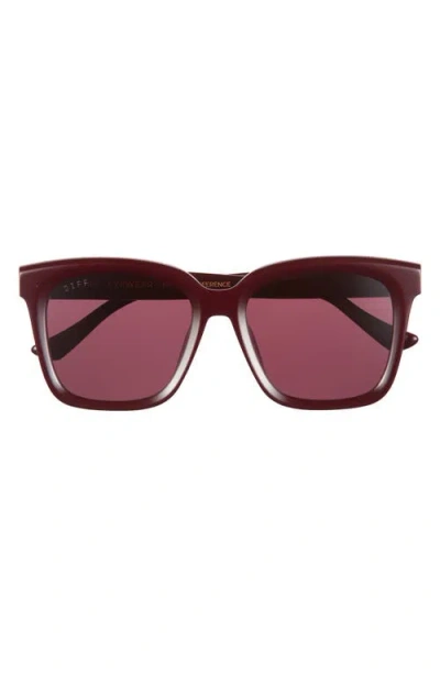 Diff Meredith 54mm Square Sunglasses In Burgundy