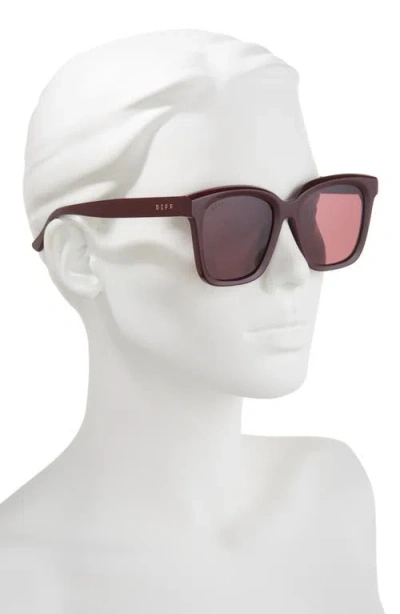 Diff Meredith 54mm Square Sunglasses In Burgundy