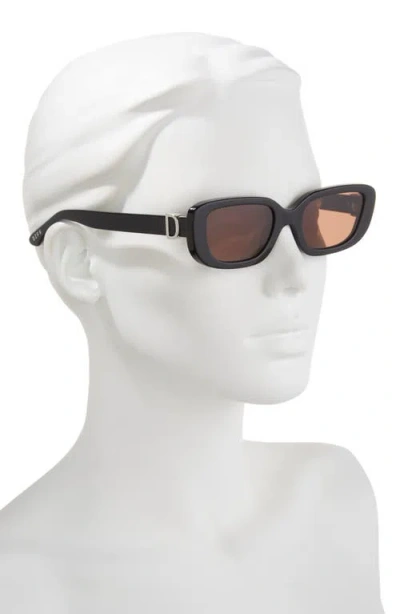 Diff Daphne 51mm Rectangle Sunglasses In Black
