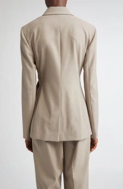 Lafayette 148 New York Slim Fit Responsible Stretch Wool Wrap Blazer In Brown