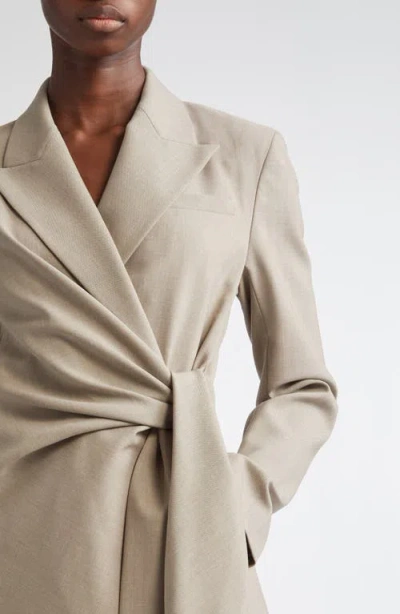 Lafayette 148 New York Slim Fit Responsible Stretch Wool Wrap Blazer In Brown