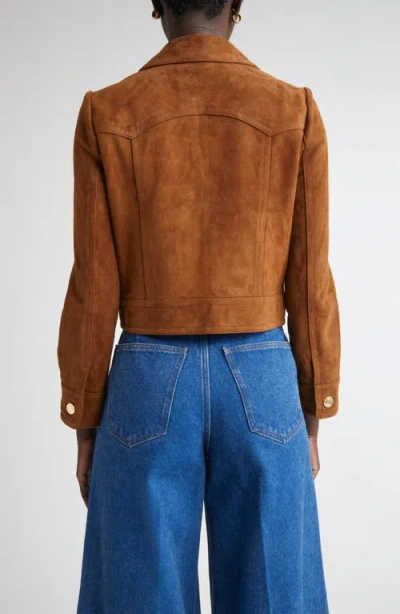 St John St. John Authentic Suede Jacket In Brown