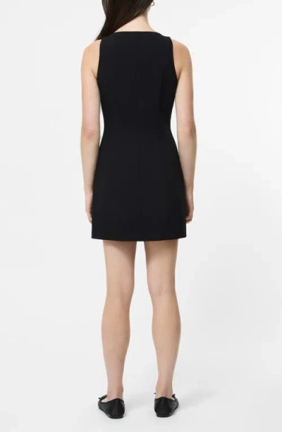 French Connection Azra Buttoned Twill Minidress In Black