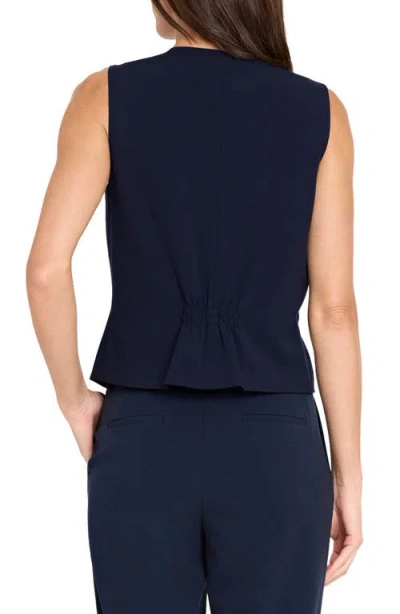 Tahari Asl Women's Stretch Crepe Button-front Vest In Blue