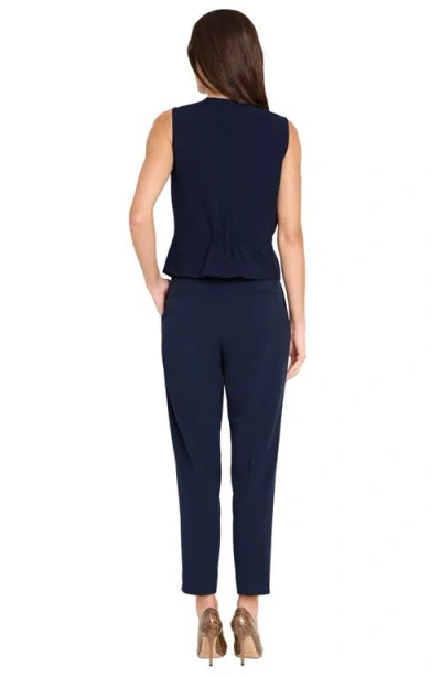Tahari Asl Women's Stretch Crepe Button-front Vest In Blue