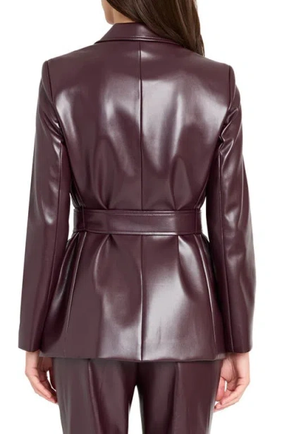 Tahari Asl Womens Long Sleeve Belted Jacket Mid Rise Full Length Pants In Purple