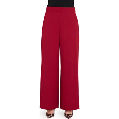 Tahari Asl Wide Leg Pants In Red