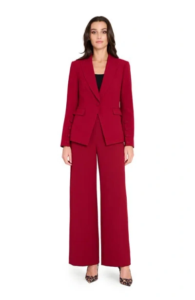 Tahari Asl Wide Leg Pants In Red