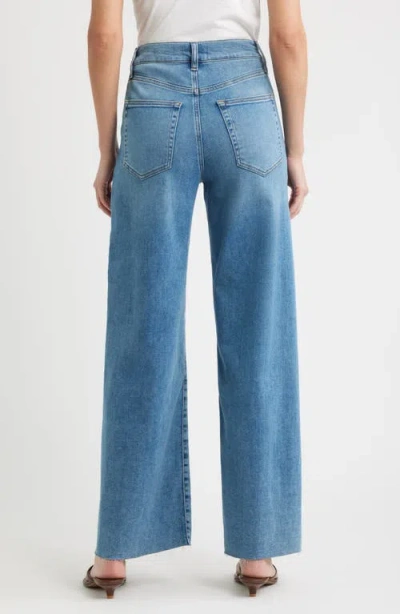 Frame Le High 'n' Tight Wide Leg Raw Cut Jeans In Blue