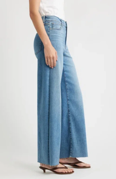 Frame Le High 'n' Tight Wide Leg Raw Cut Jeans In Blue