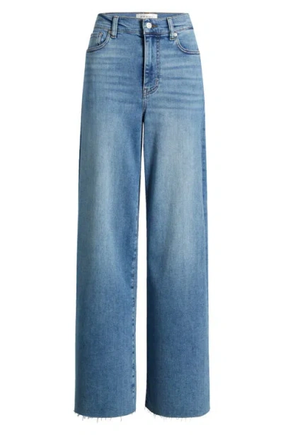 Frame Le High 'n' Tight Wide Leg Raw Cut Jeans In Blue