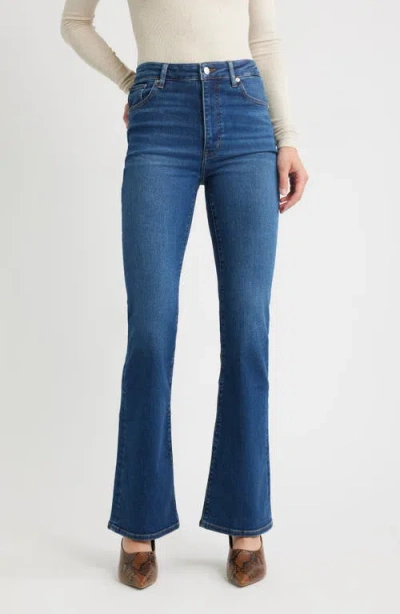 Frame Denim Le High Straight Long Raw Fray Jeans In Blue