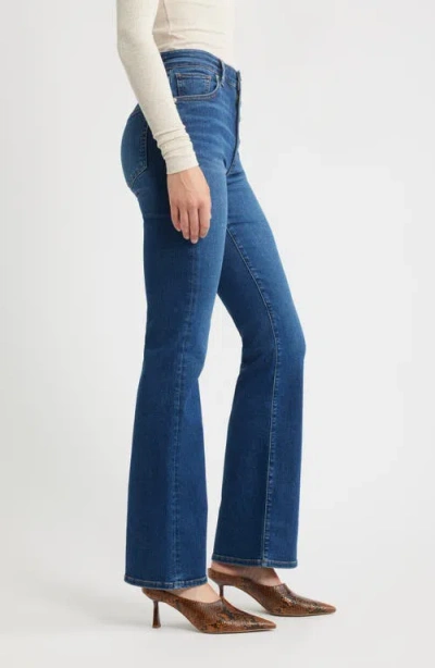 Frame Denim Le High Straight Long Raw Fray Jeans In Blue