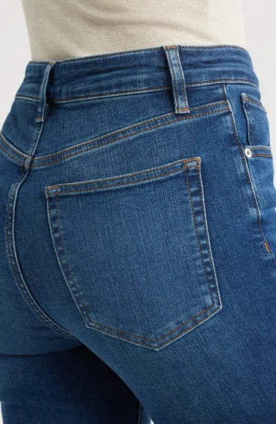 Frame Denim Le High Straight Long Raw Fray Jeans In Blue