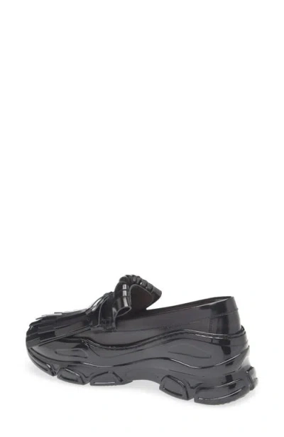 Simone Rocha Tracker Loafer Fringed Leather Sneakers In Black