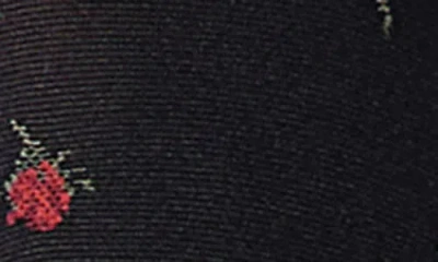 Oroblu Floral Crew Socks In Black