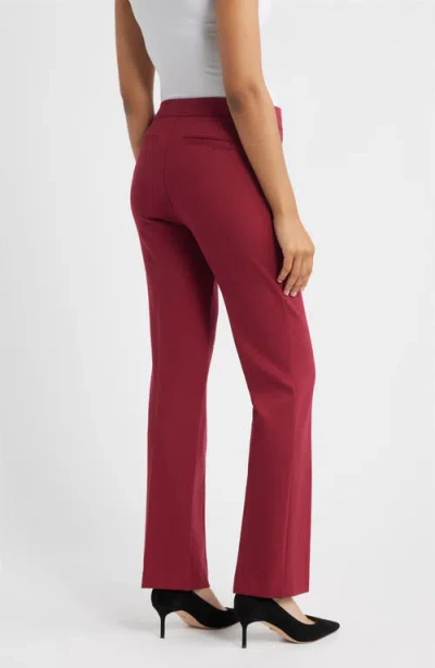 Anne Klein Flat Front Bootcut Pants In Red