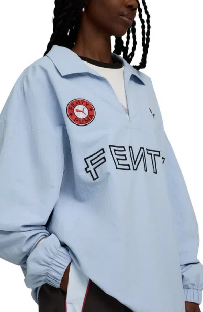 Puma X Fenty Nylon Drill Pullover In Blue
